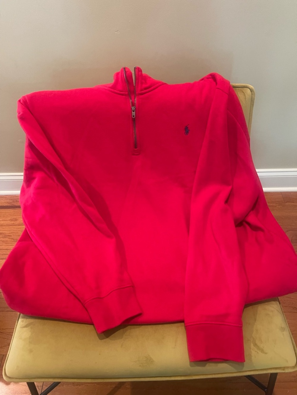 Polo by Ralph Lauren Men's Bright Red Quarter-Zip Sweater